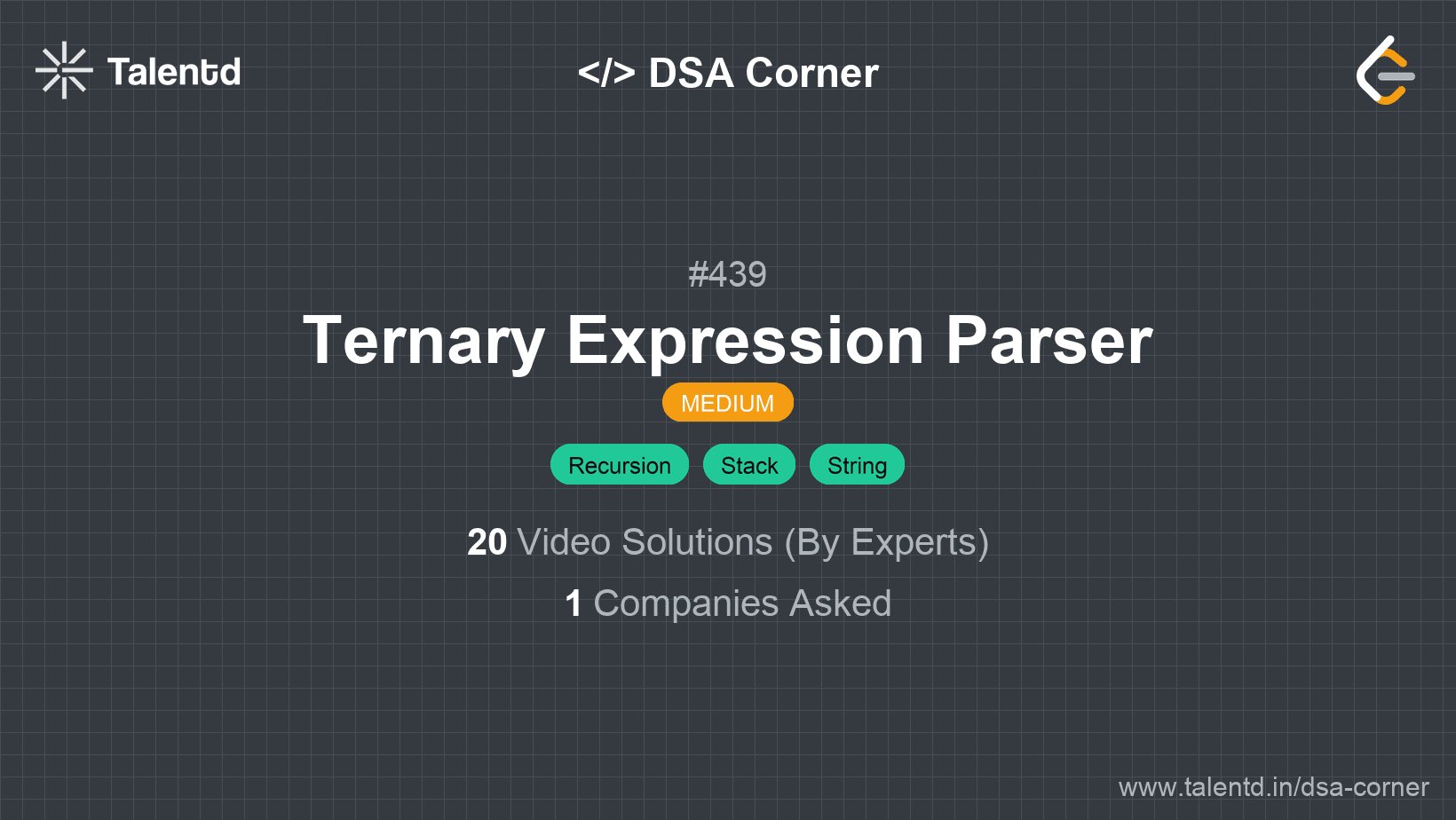 Problem visualization for Ternary Expression Parser