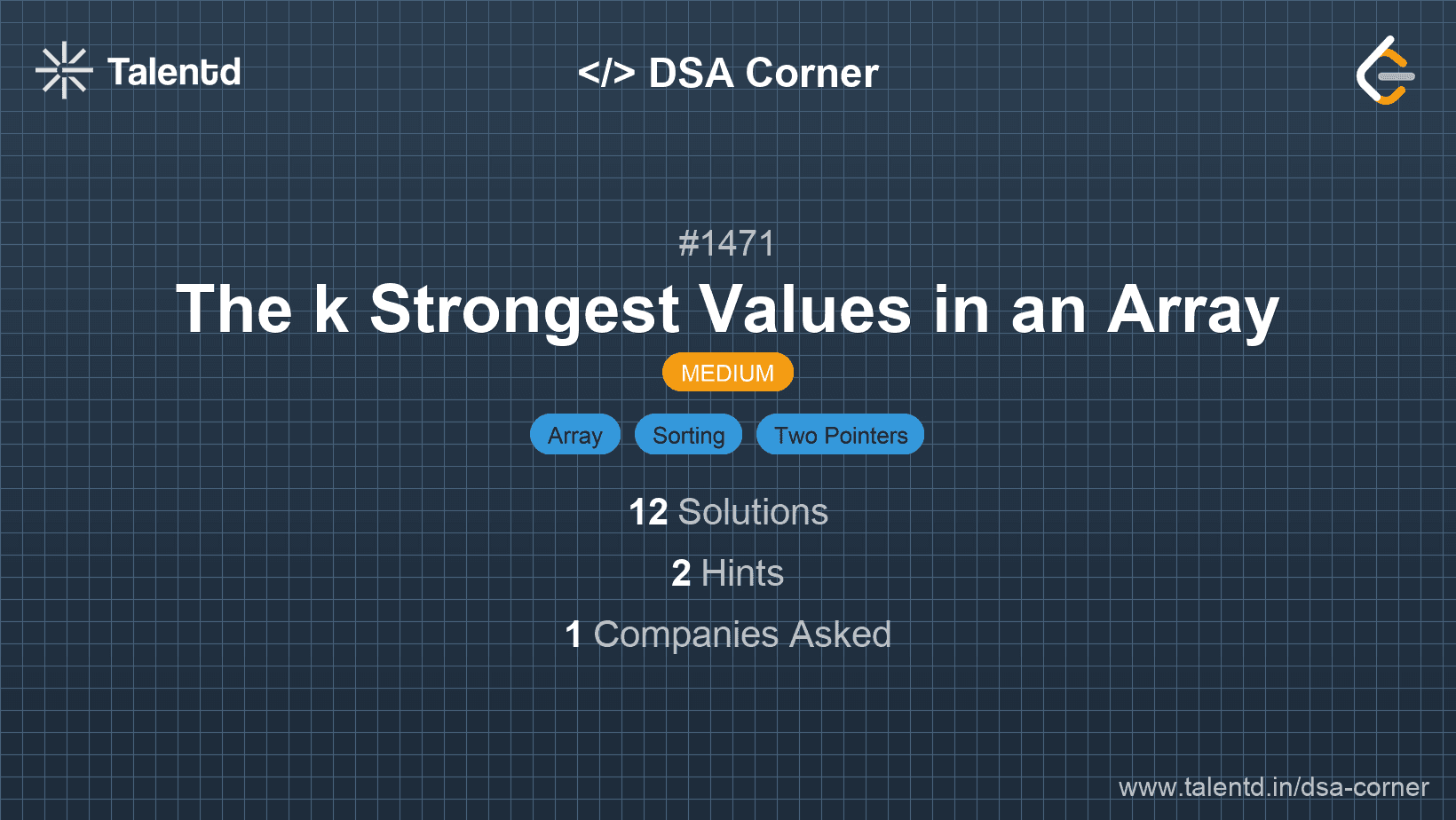 Problem visualization for The k Strongest Values in an Array