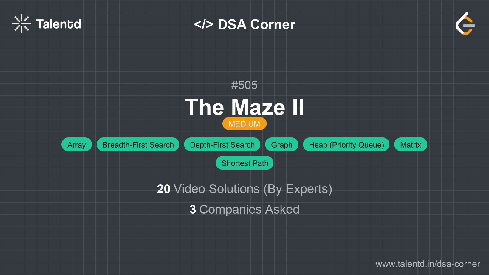 Problem visualization for The Maze II