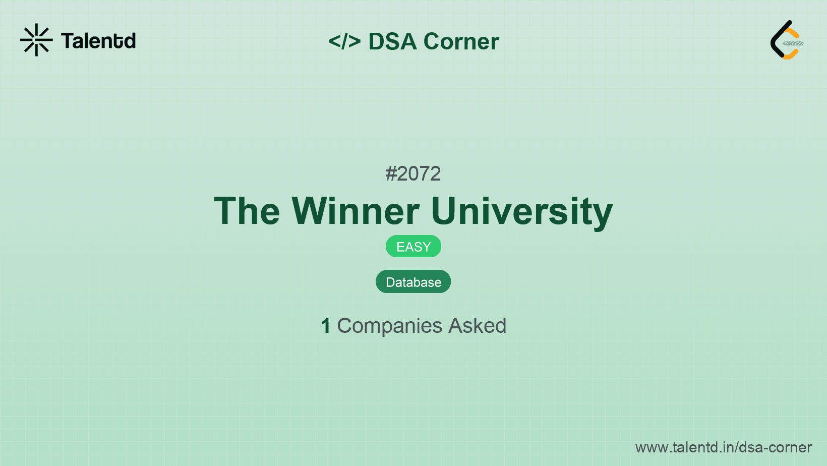 Problem visualization for The Winner University