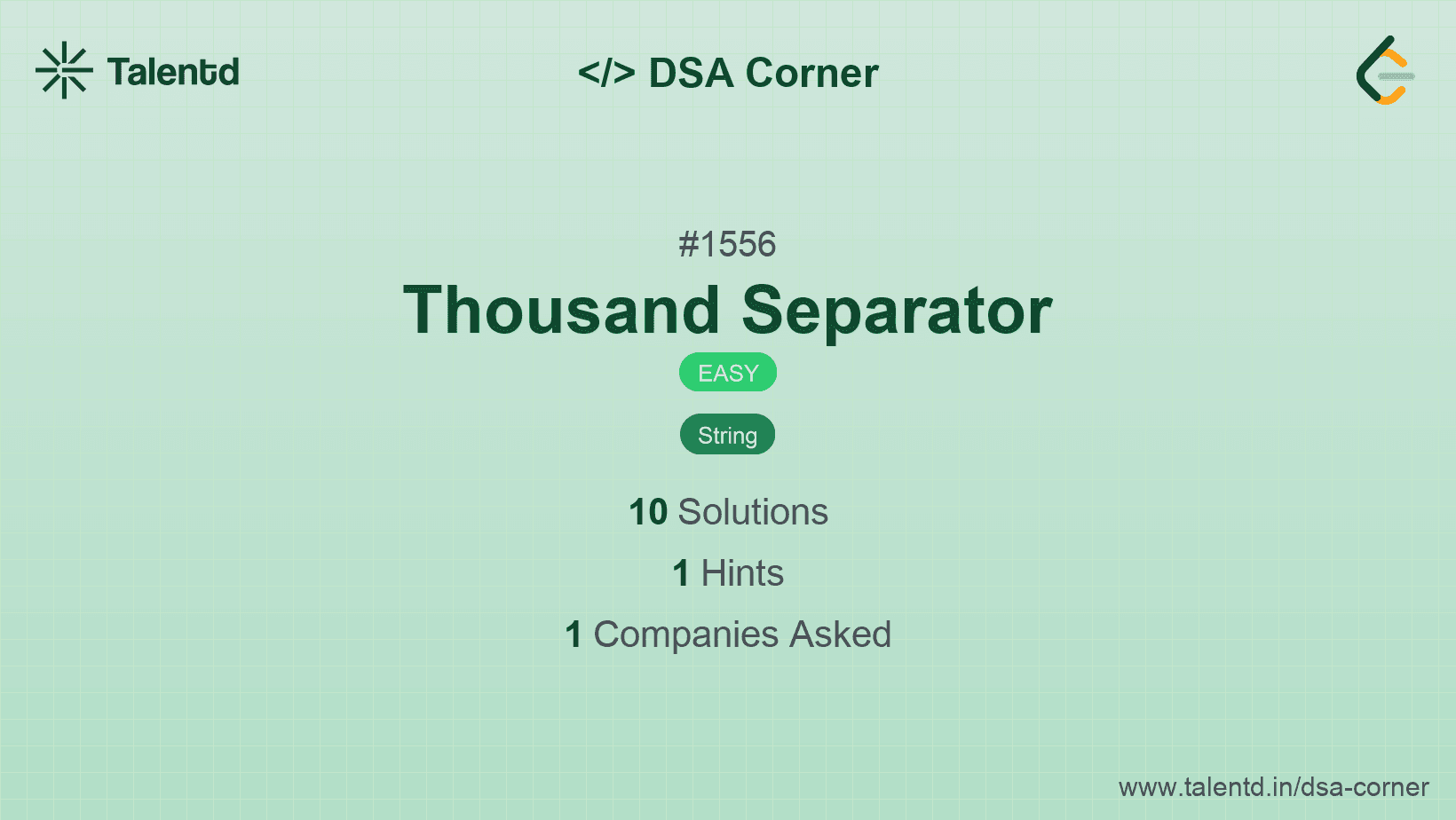 Problem visualization for Thousand Separator