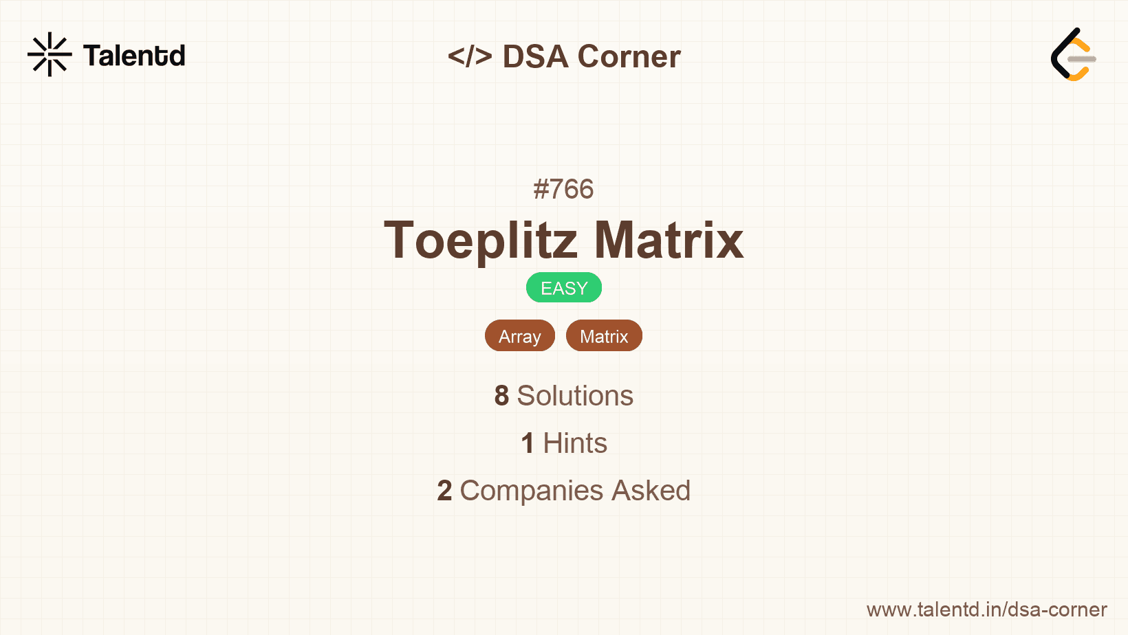 Problem visualization for Toeplitz Matrix