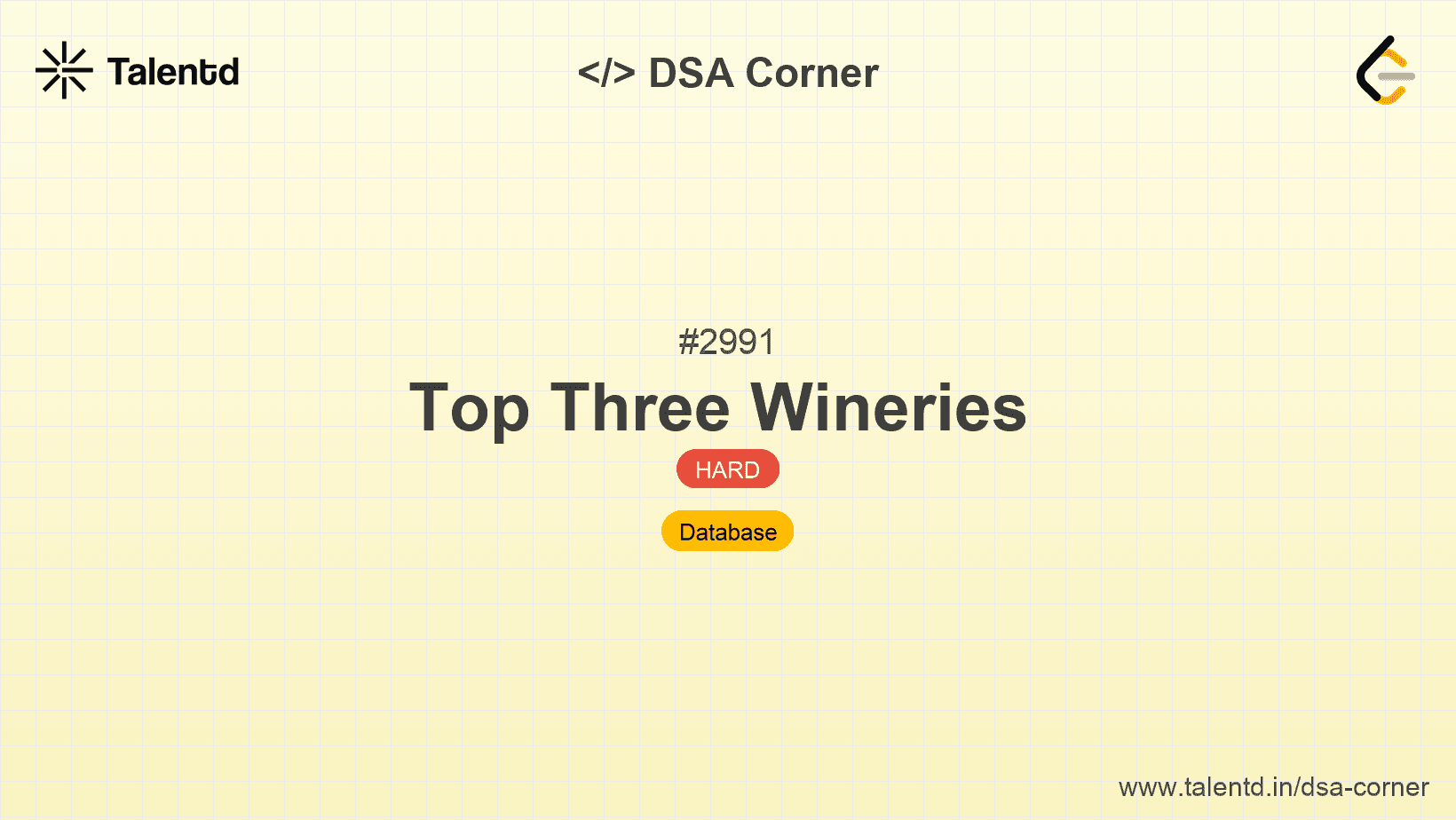 Problem visualization for Top Three Wineries 