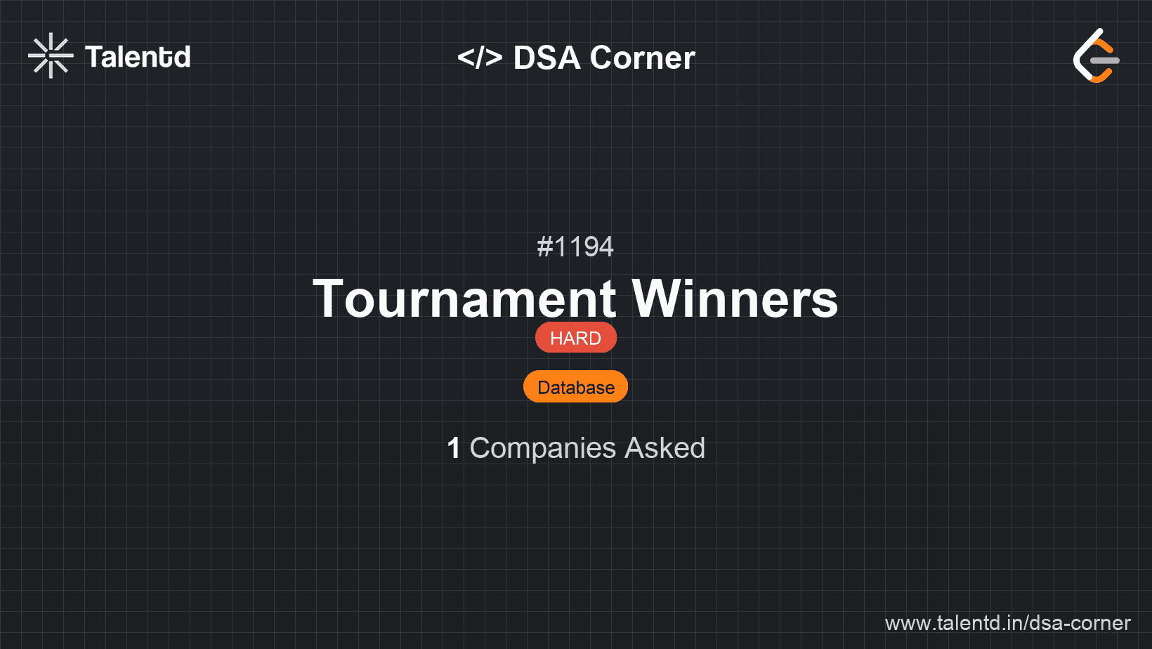 Problem visualization for Tournament Winners
