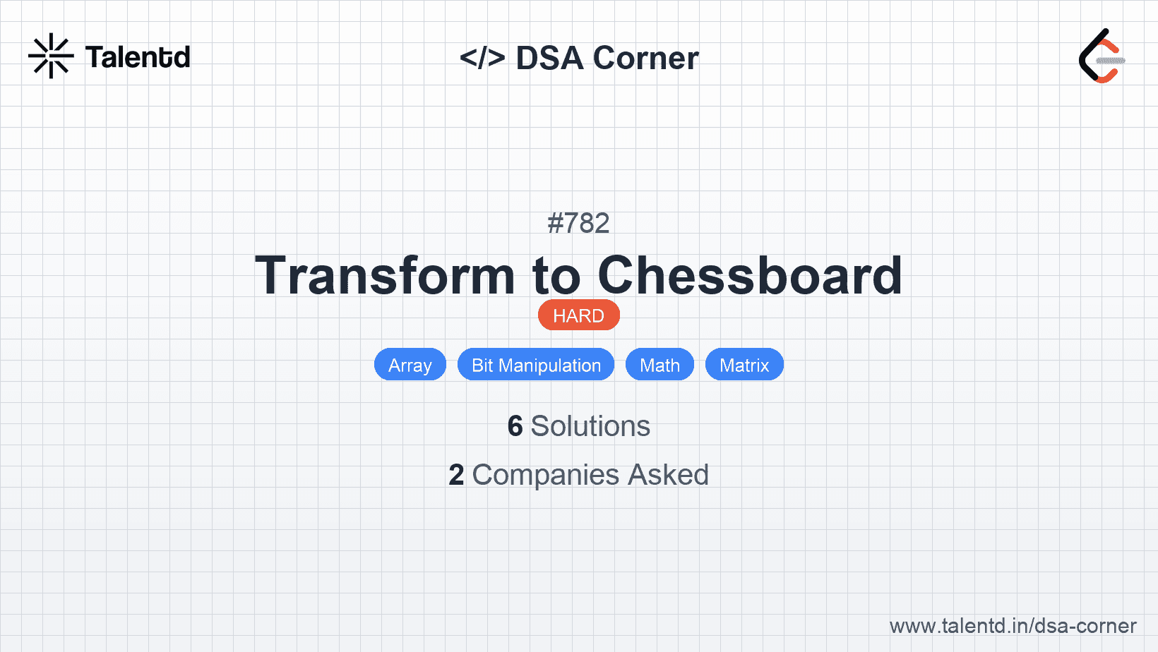 Problem visualization for Transform to Chessboard