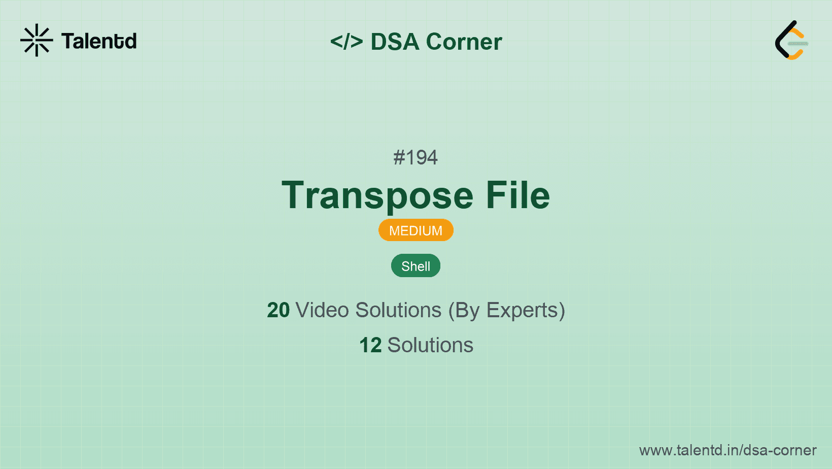 Problem visualization for Transpose File