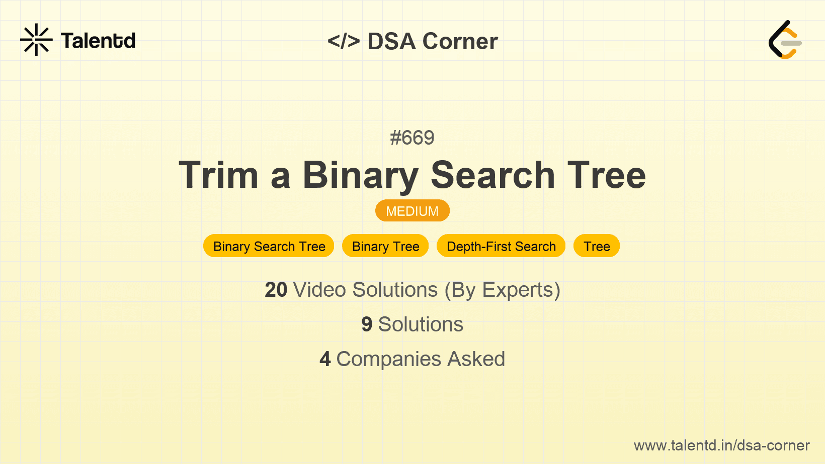 Problem visualization for Trim a Binary Search Tree