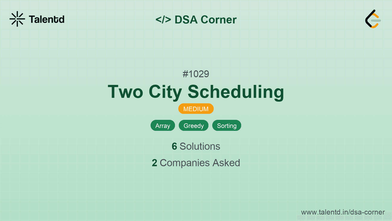 Problem visualization for Two City Scheduling