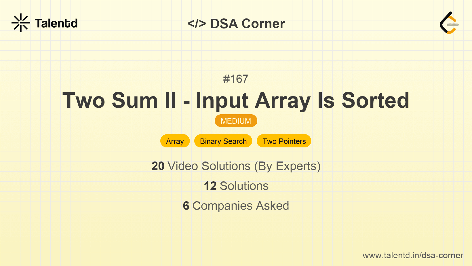 Problem visualization for Two Sum II - Input Array Is Sorted