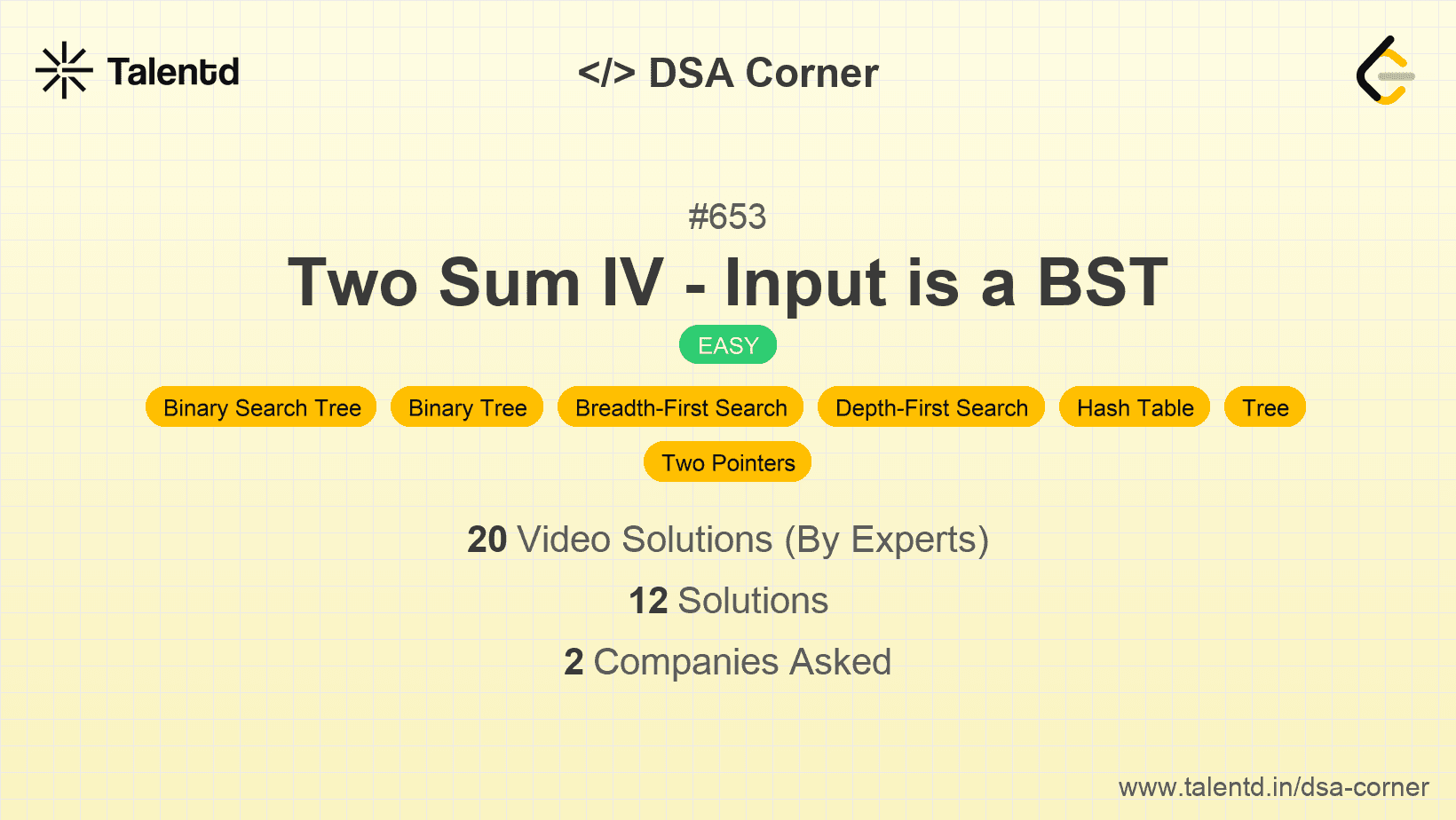 Problem visualization for Two Sum IV - Input is a BST