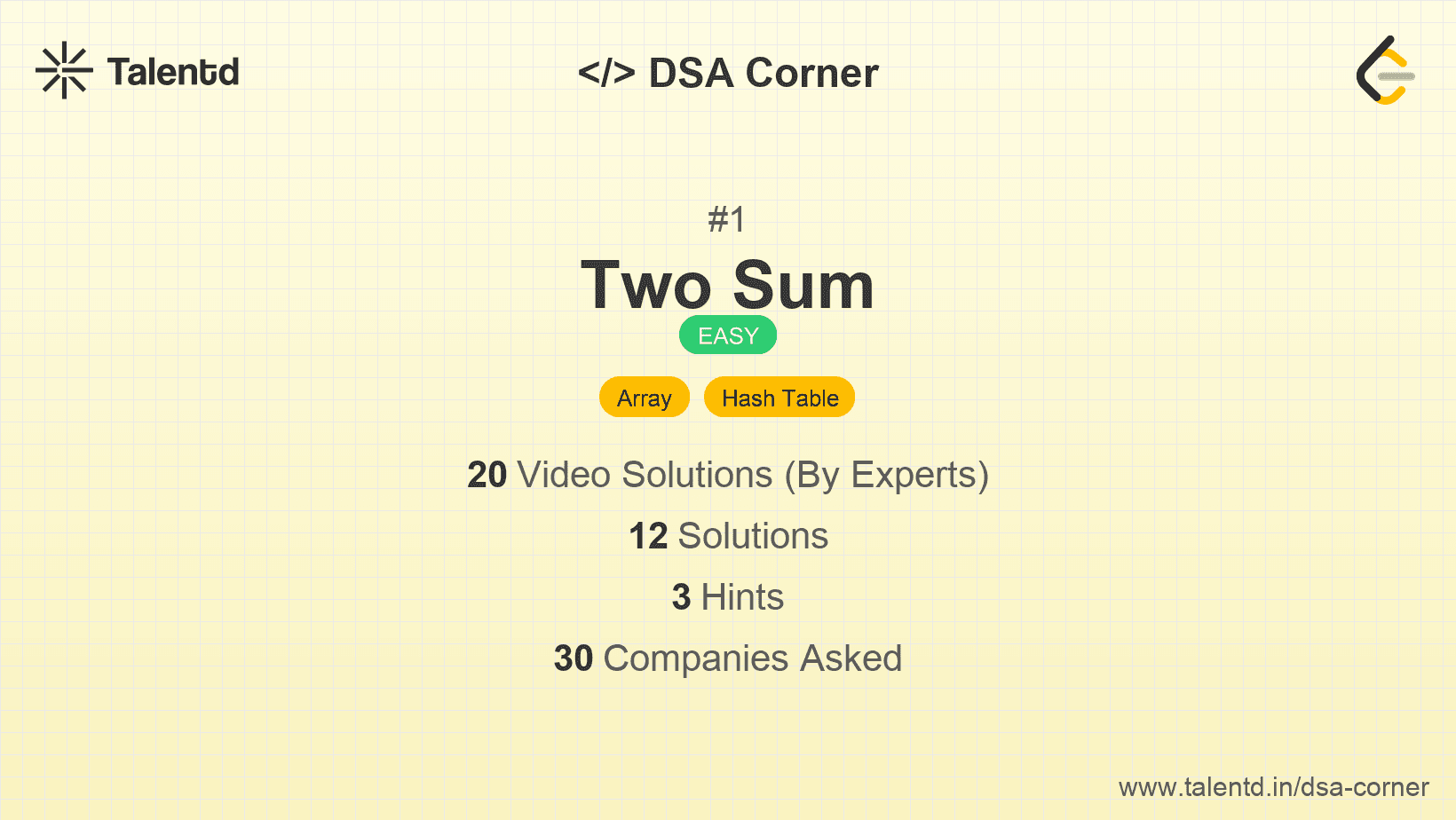 Problem visualization for Two Sum