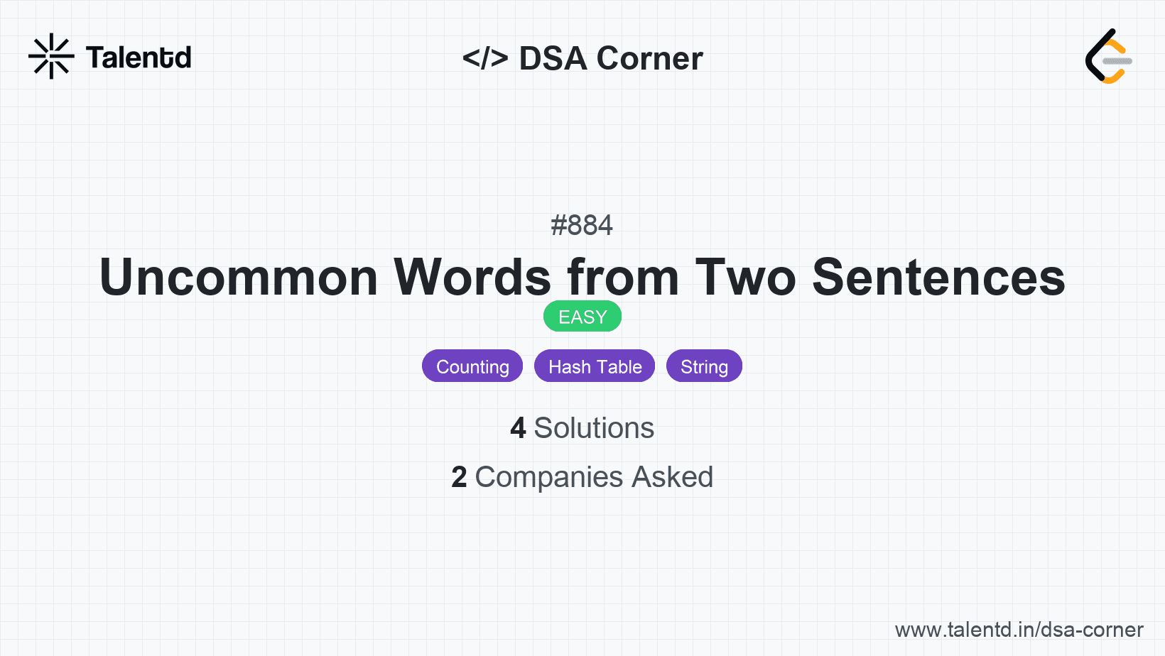 Problem visualization for Uncommon Words from Two Sentences