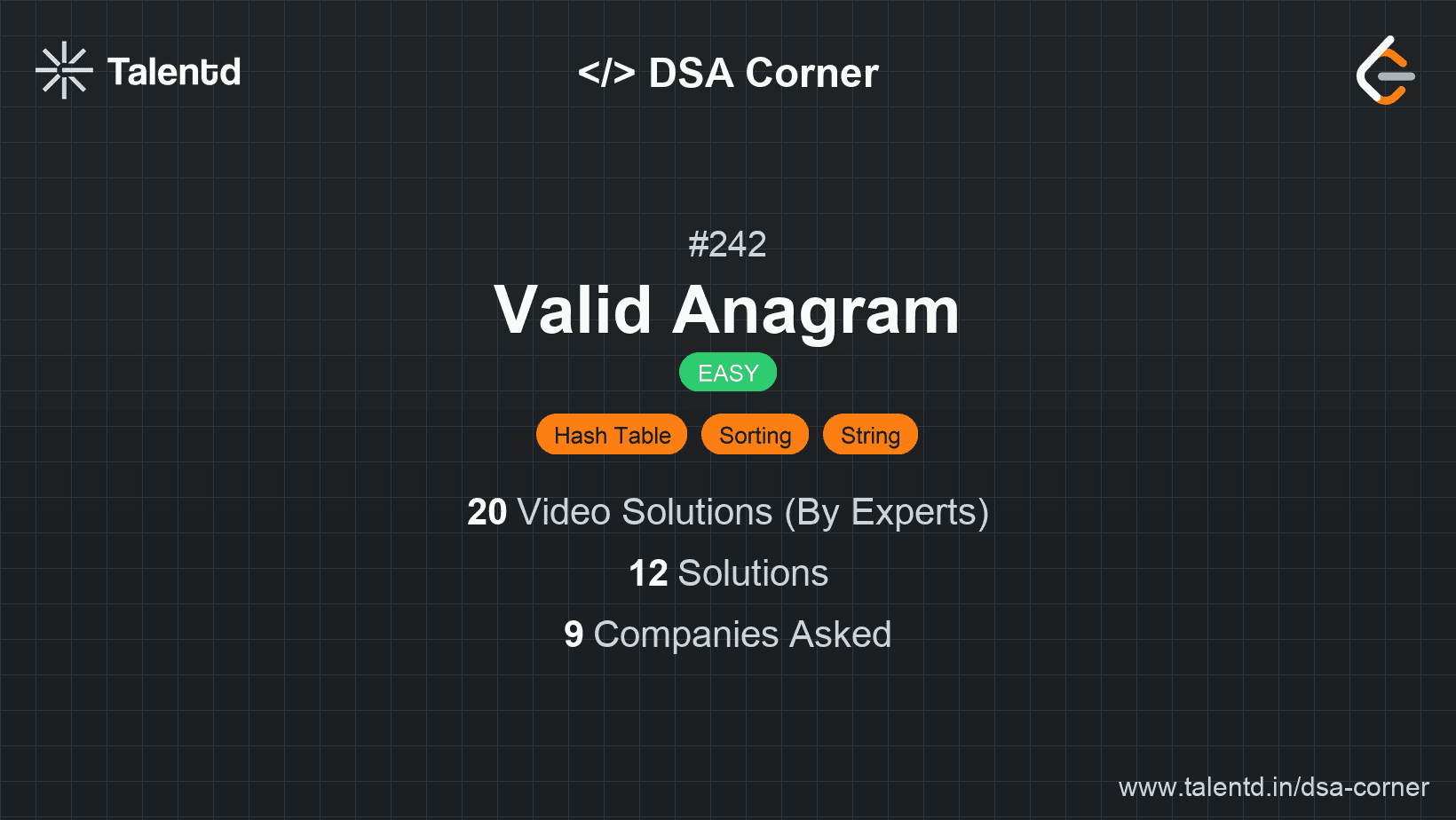Problem visualization for Valid Anagram