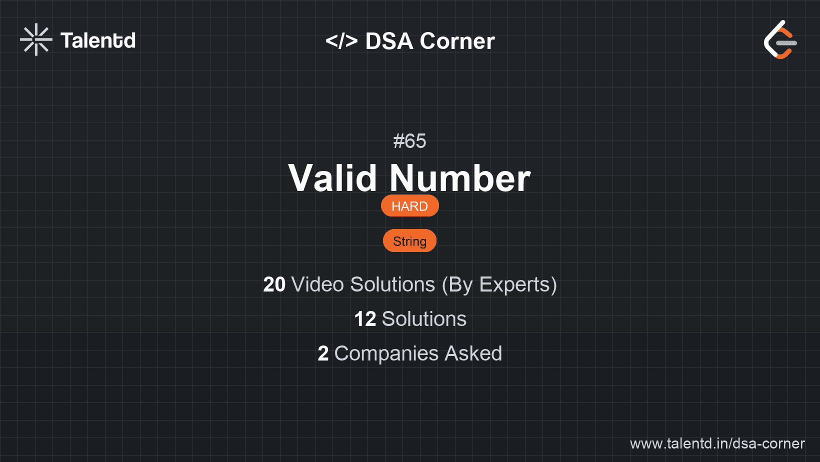 Problem visualization for Valid Number