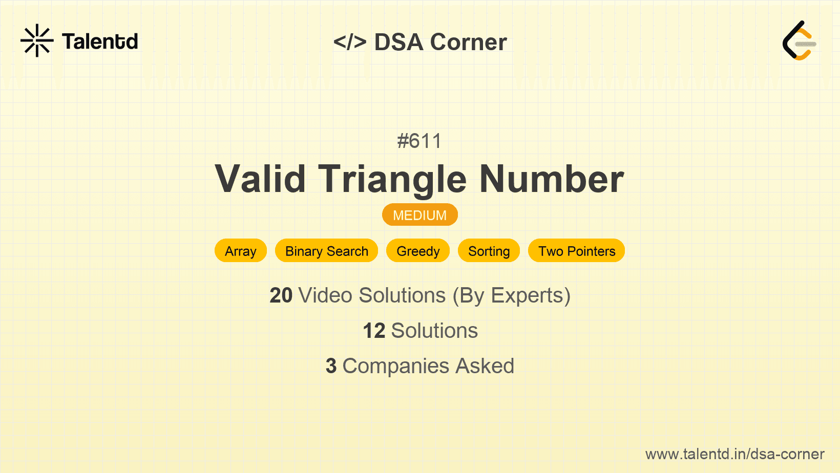 Problem visualization for Valid Triangle Number