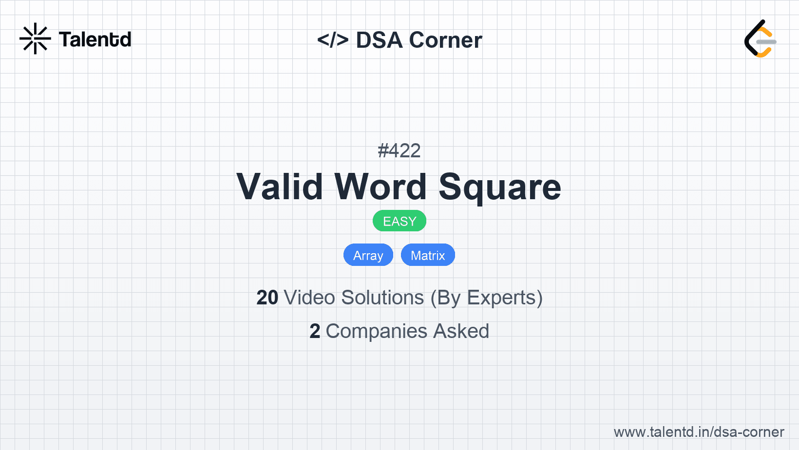 Problem visualization for Valid Word Square