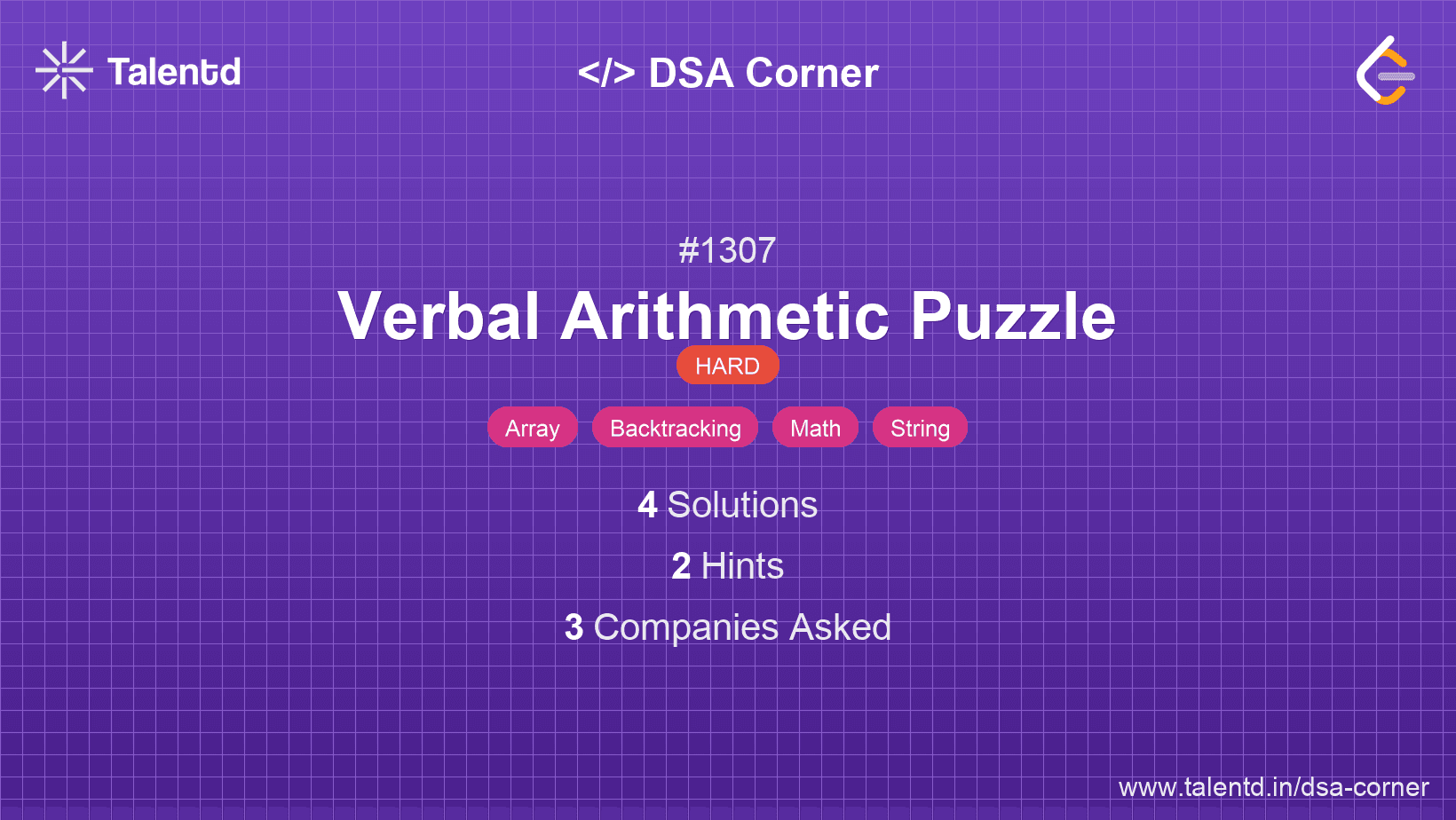 Problem visualization for Verbal Arithmetic Puzzle