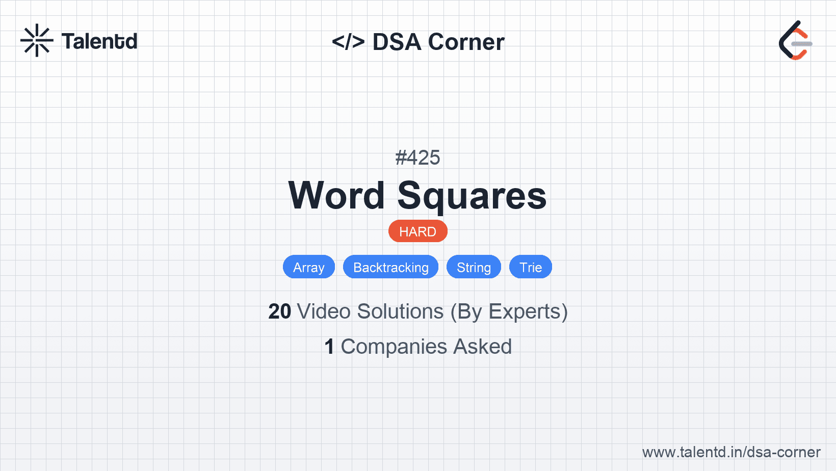 Problem visualization for Word Squares