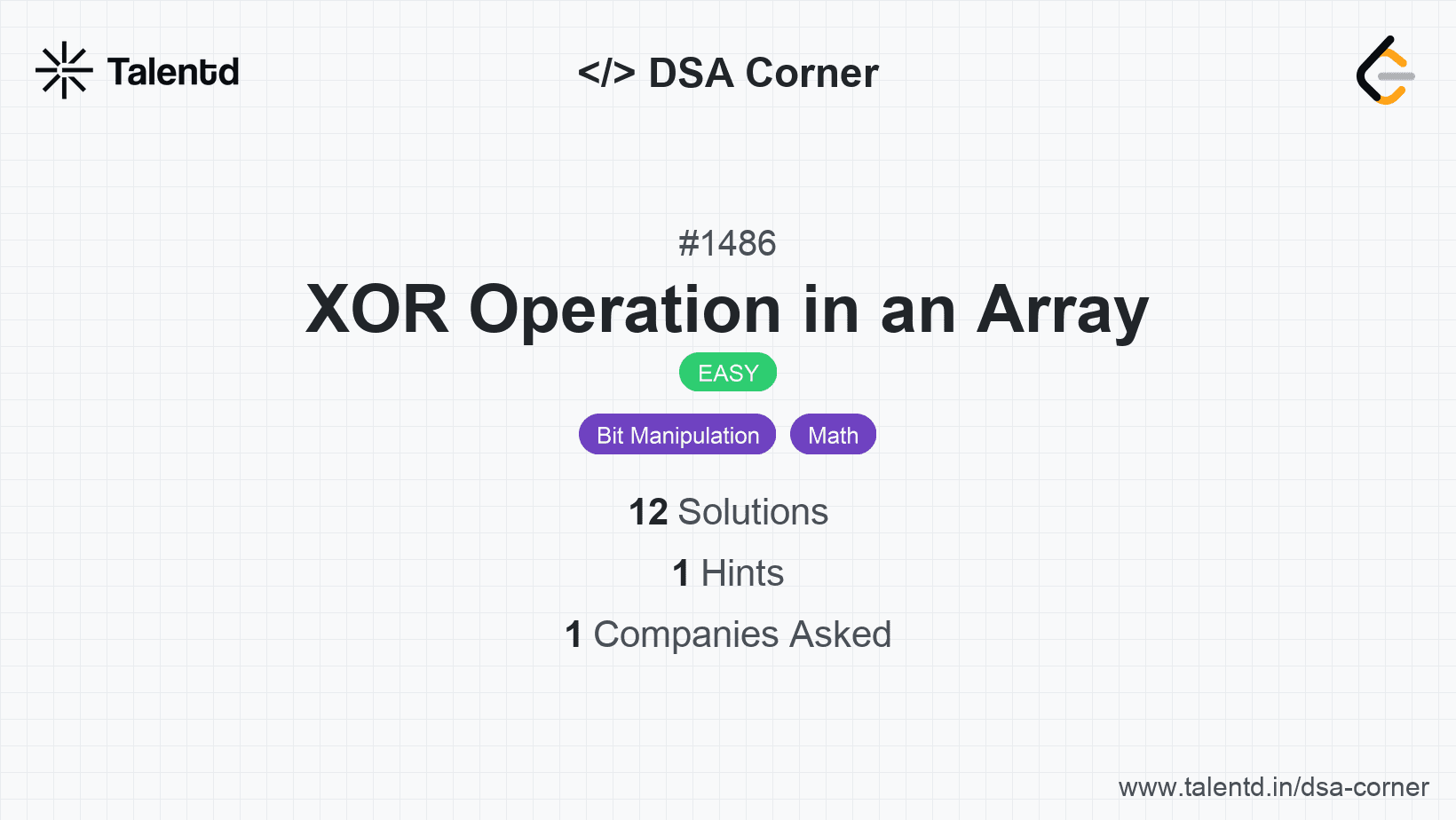 Problem visualization for XOR Operation in an Array