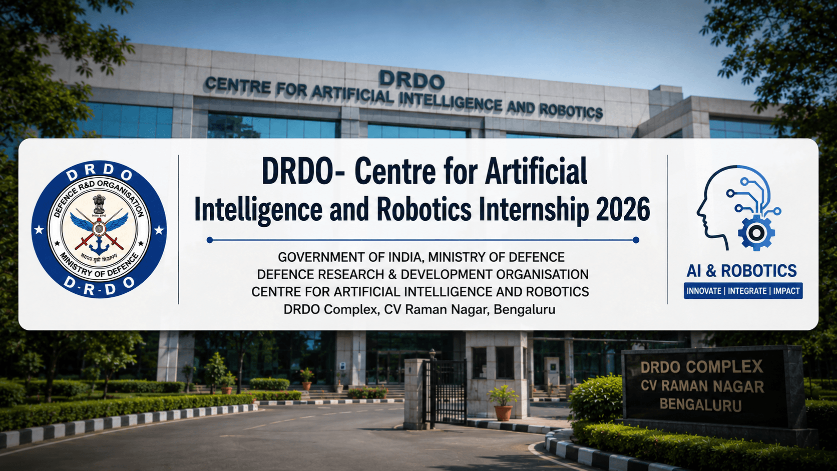 DRDO CAIR Internship 2026: 50 Seats, ₹5K Stipend Details