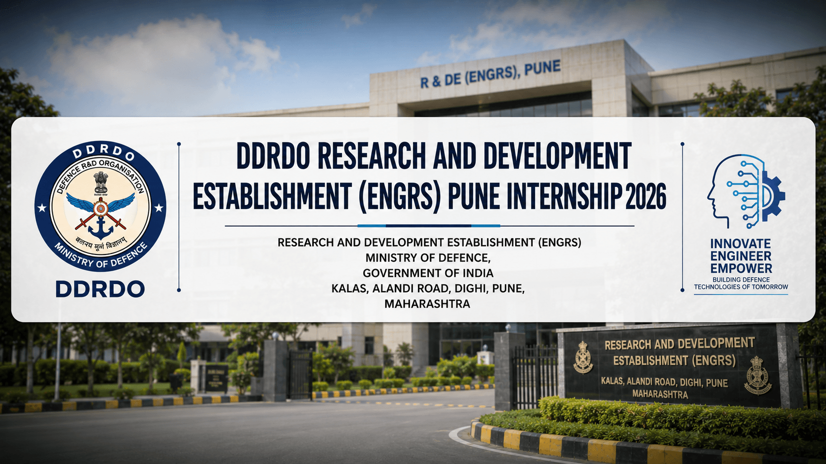 DRDO R&DE(E) Pune Internship 2026: 40 Seats, ₹5K Stipend