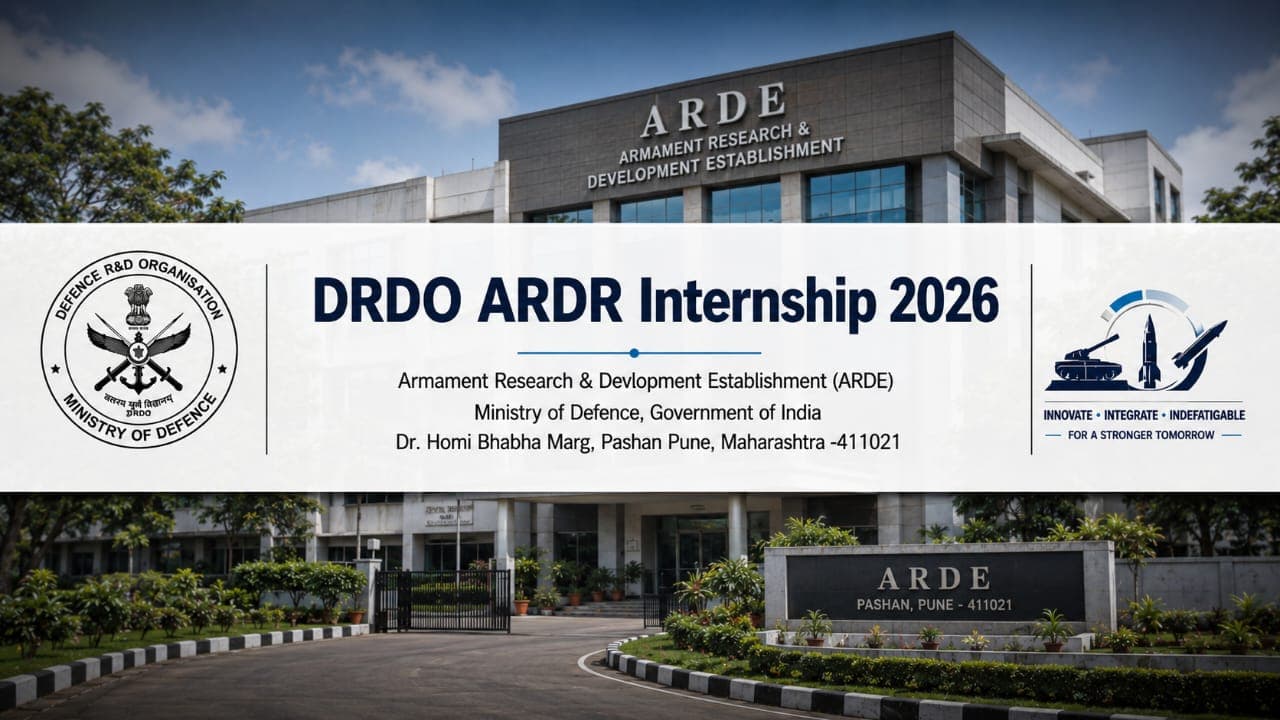 DRDO ARDE Internship 2026: 40 Seats, ₹5,000 Stipend Details