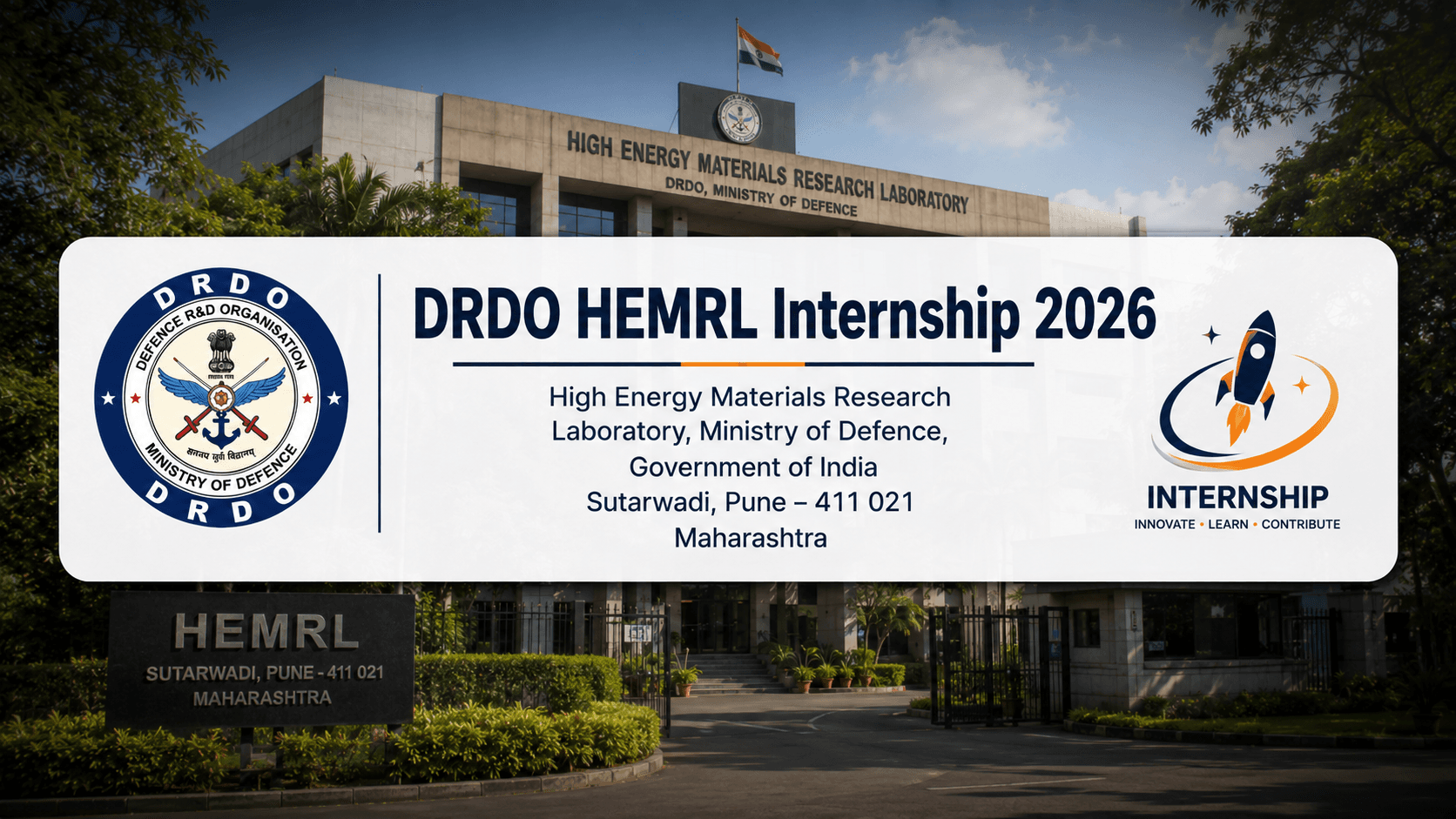 DRDO HEMRL Internship 2026: 40 Seats, ₹5,000 Stipend