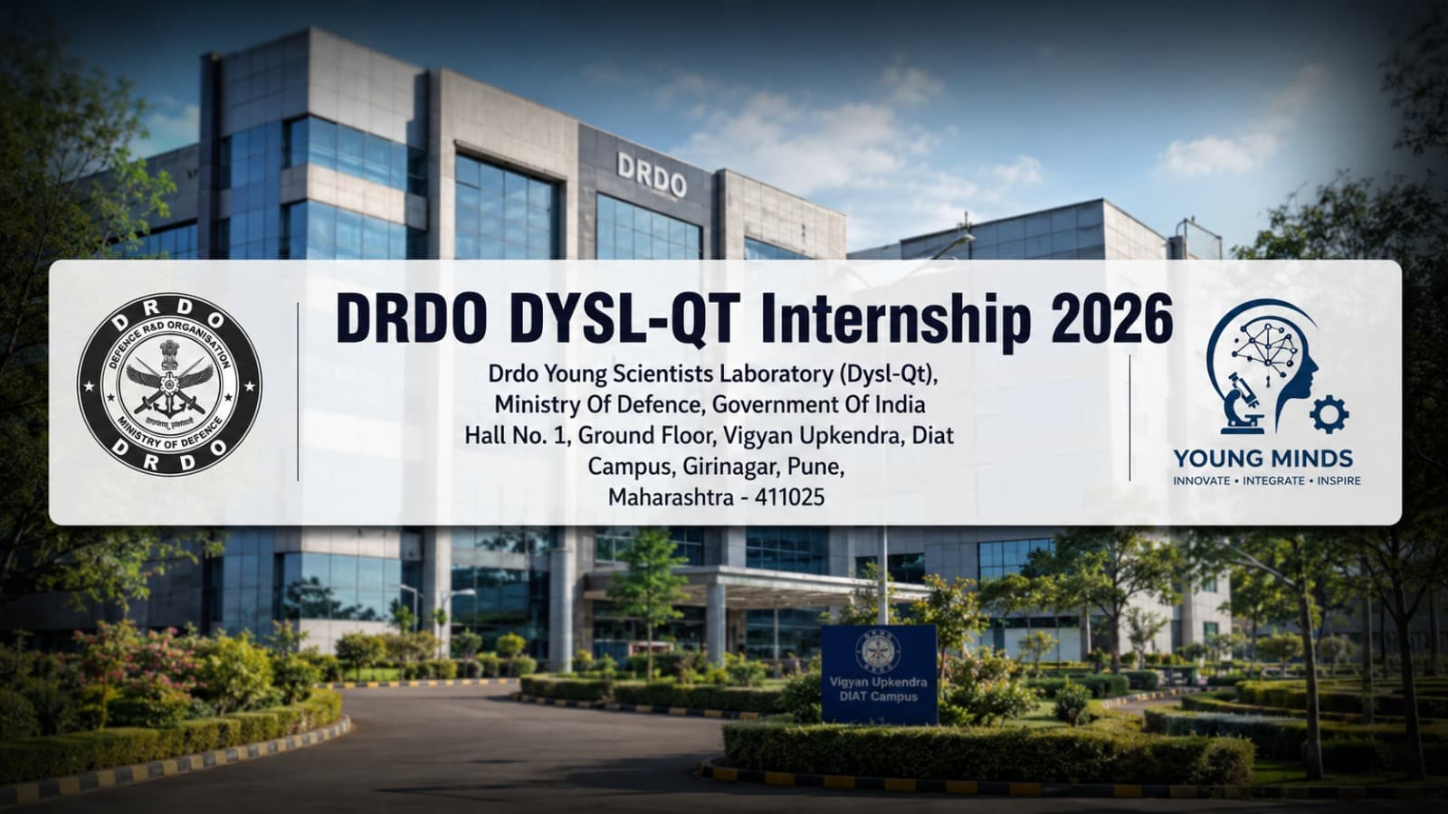 DRDO DYSL-QT Internship 2026: ₹5,000 Stipend & How to Apply