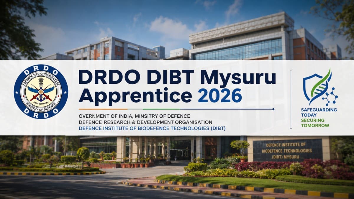 DRDO DIBT Mysuru Apprentice 2026: Stipend, Eligibility & Apply
