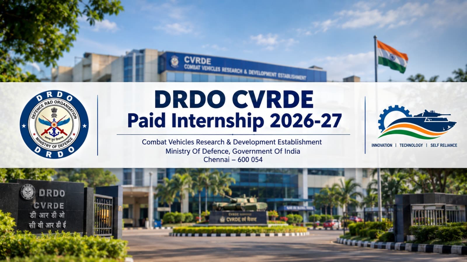 DRDO CVRDE Paid Internship 2026-27: ₹5,000 Stipend & How to Apply