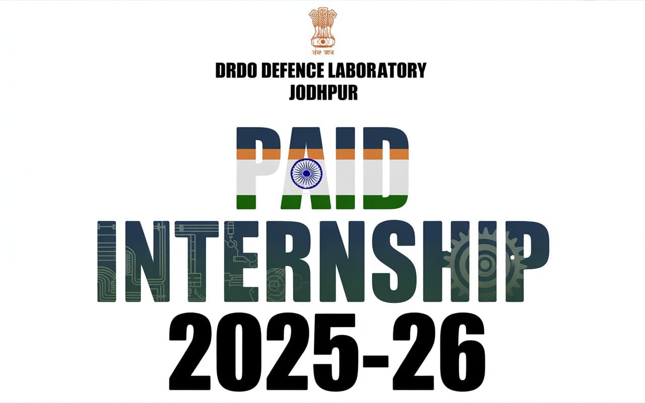 DRDO Defence Laboratory Jodhpur Paid Internship 2026