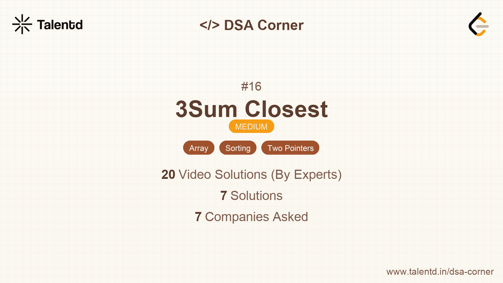 Problem visualization for 3Sum Closest