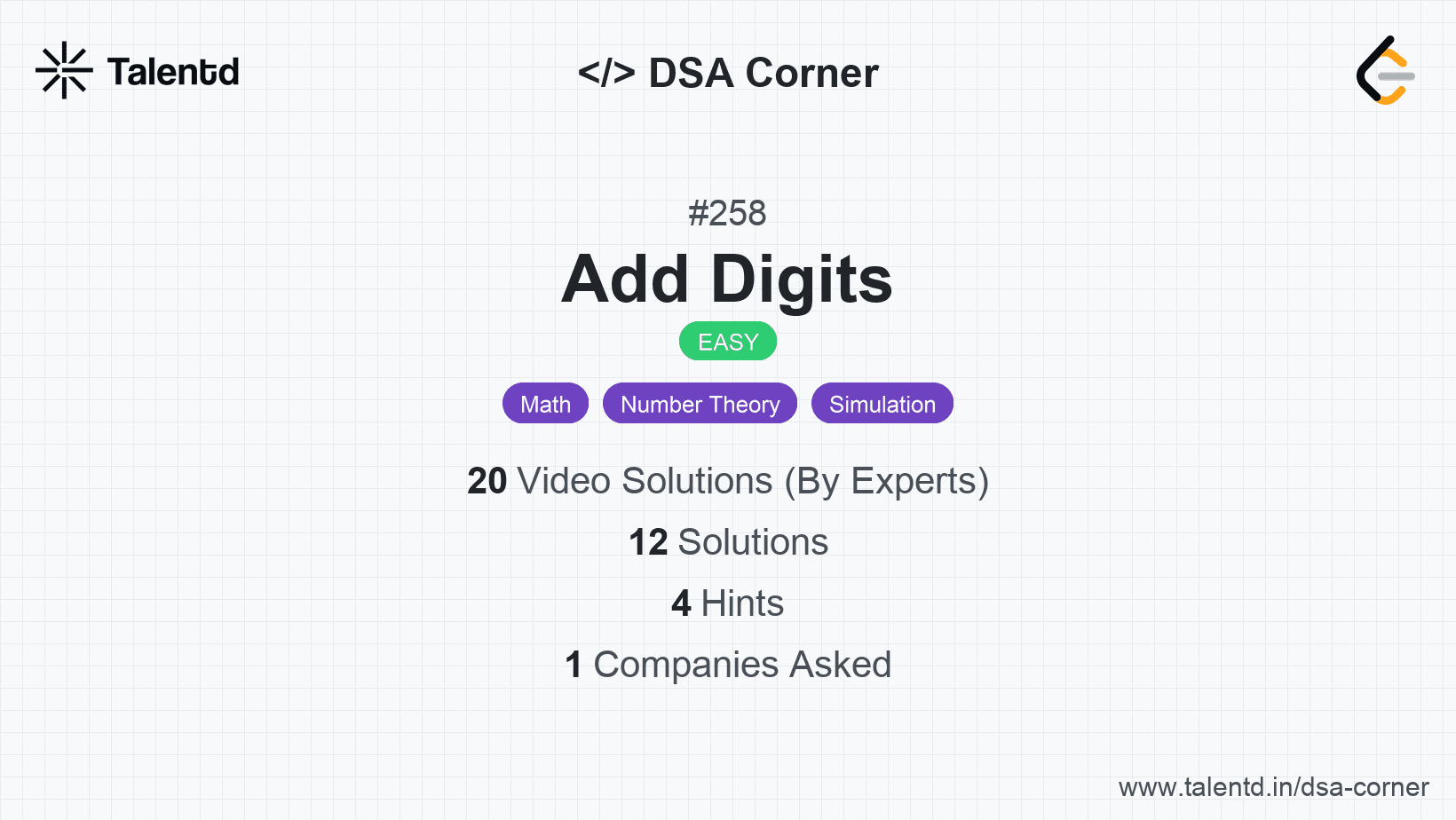 Problem visualization for Add Digits