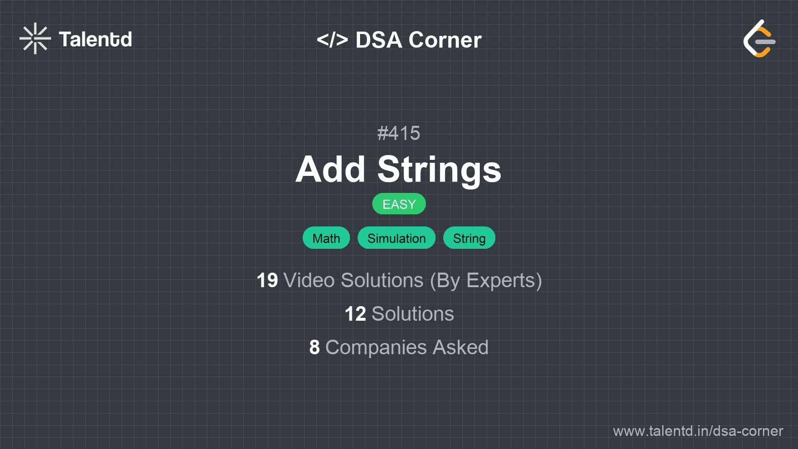 Problem visualization for Add Strings