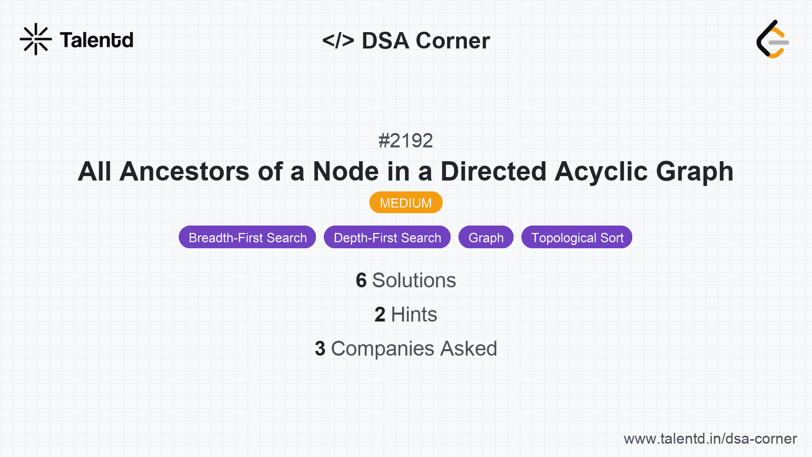 Problem visualization for All Ancestors of a Node in a Directed Acyclic Graph