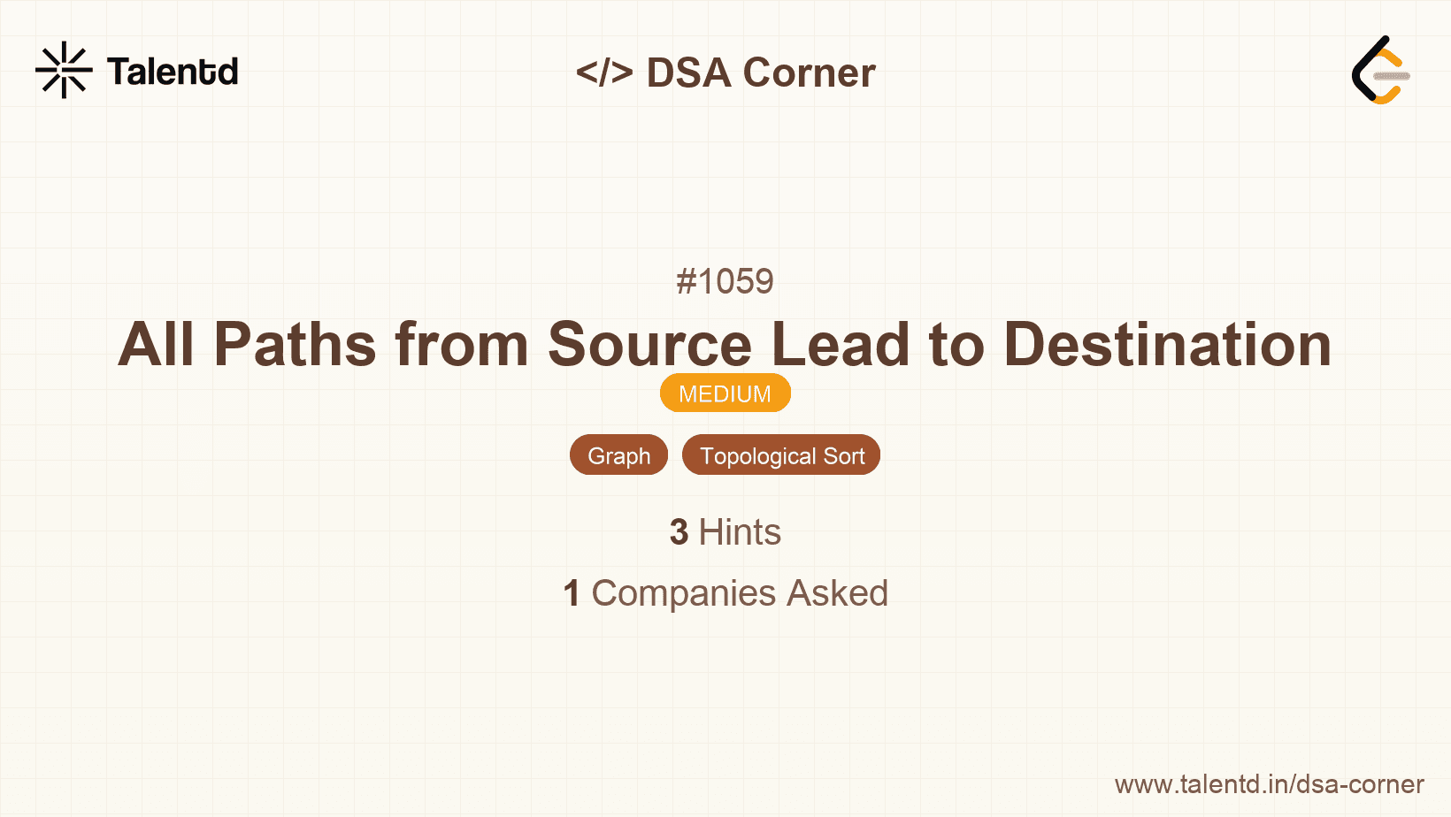 Problem visualization for All Paths from Source Lead to Destination