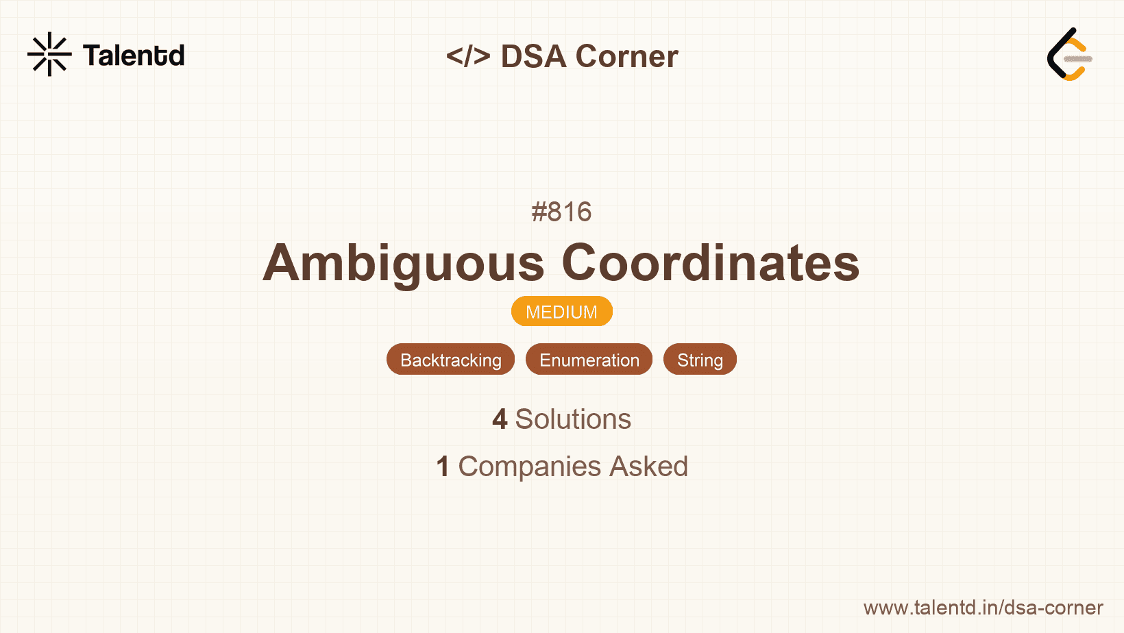Problem visualization for Ambiguous Coordinates