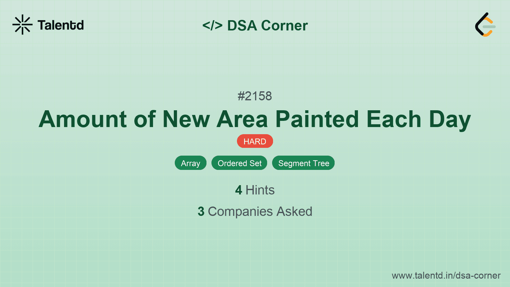 Problem visualization for Amount of New Area Painted Each Day
