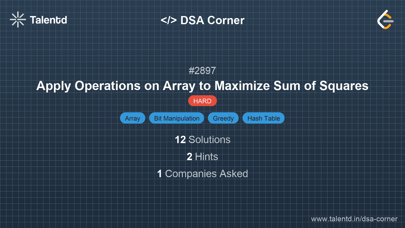 Problem visualization for Apply Operations on Array to Maximize Sum of Squares