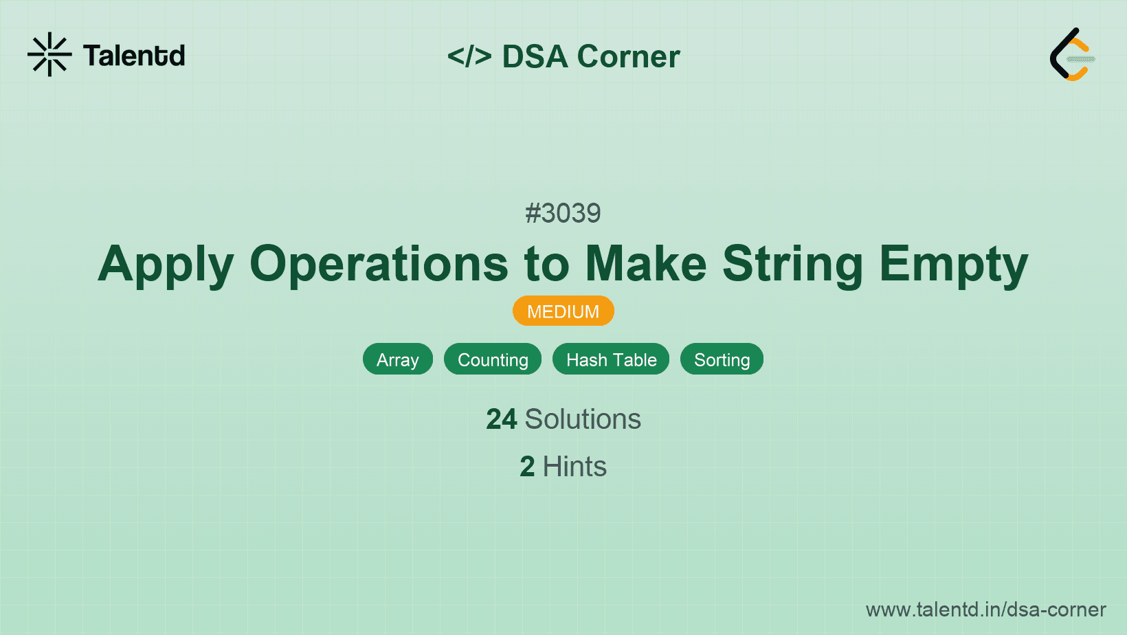 Problem visualization for Apply Operations to Make String Empty