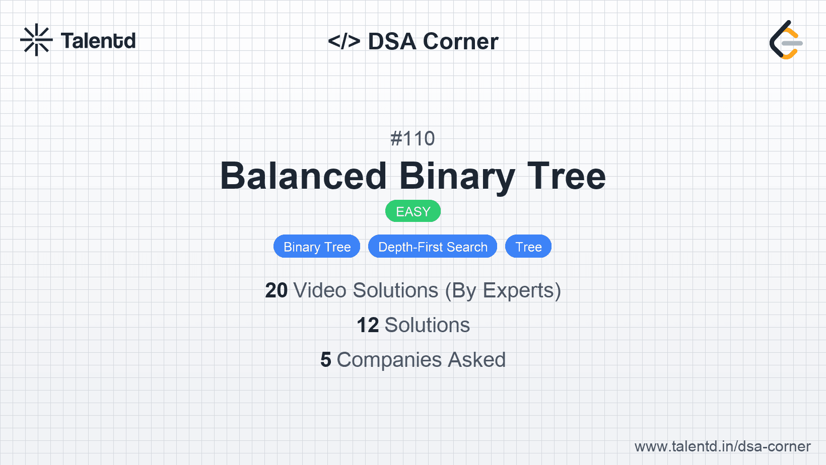 Problem visualization for Balanced Binary Tree