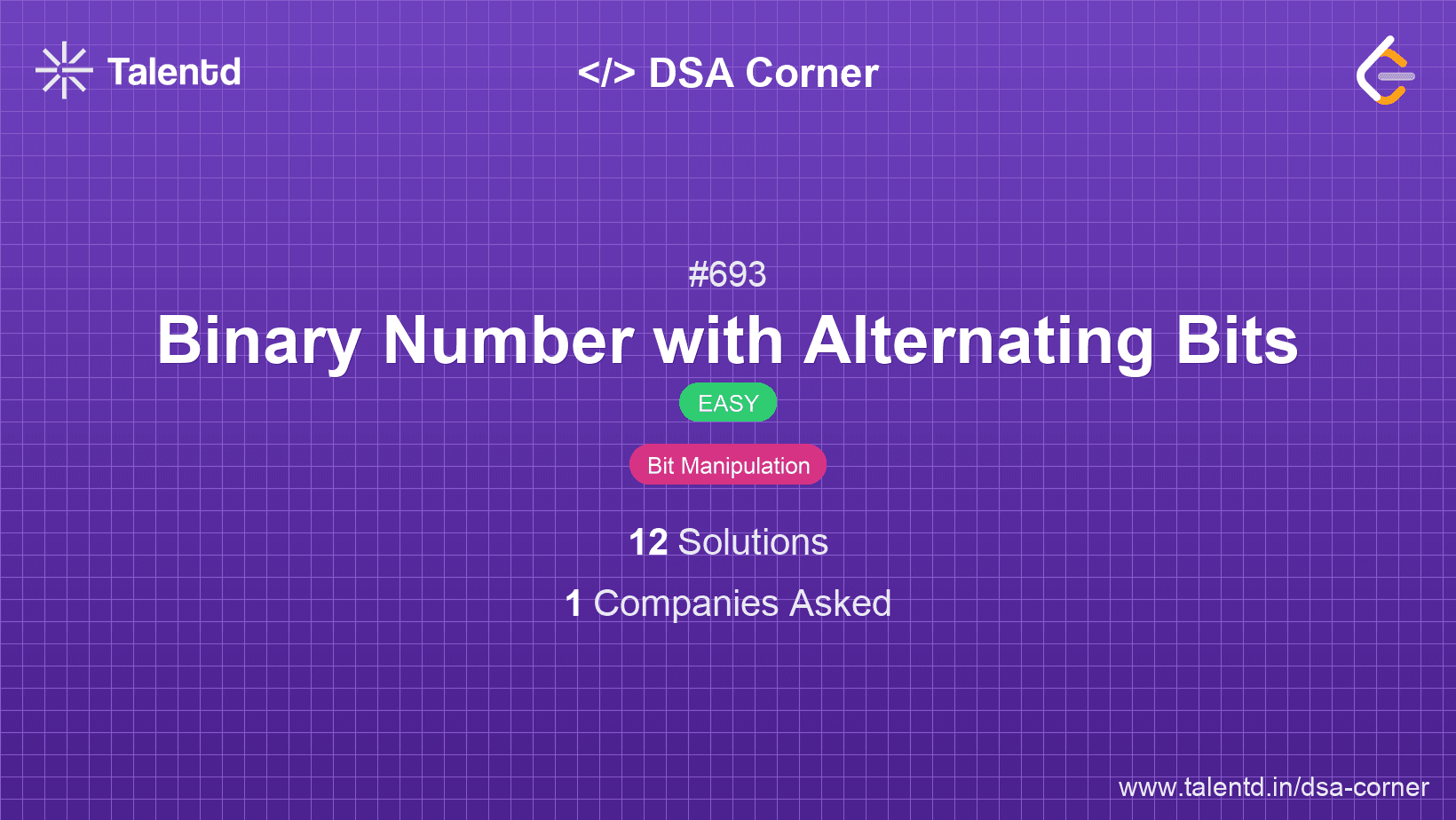 Problem visualization for Binary Number with Alternating Bits
