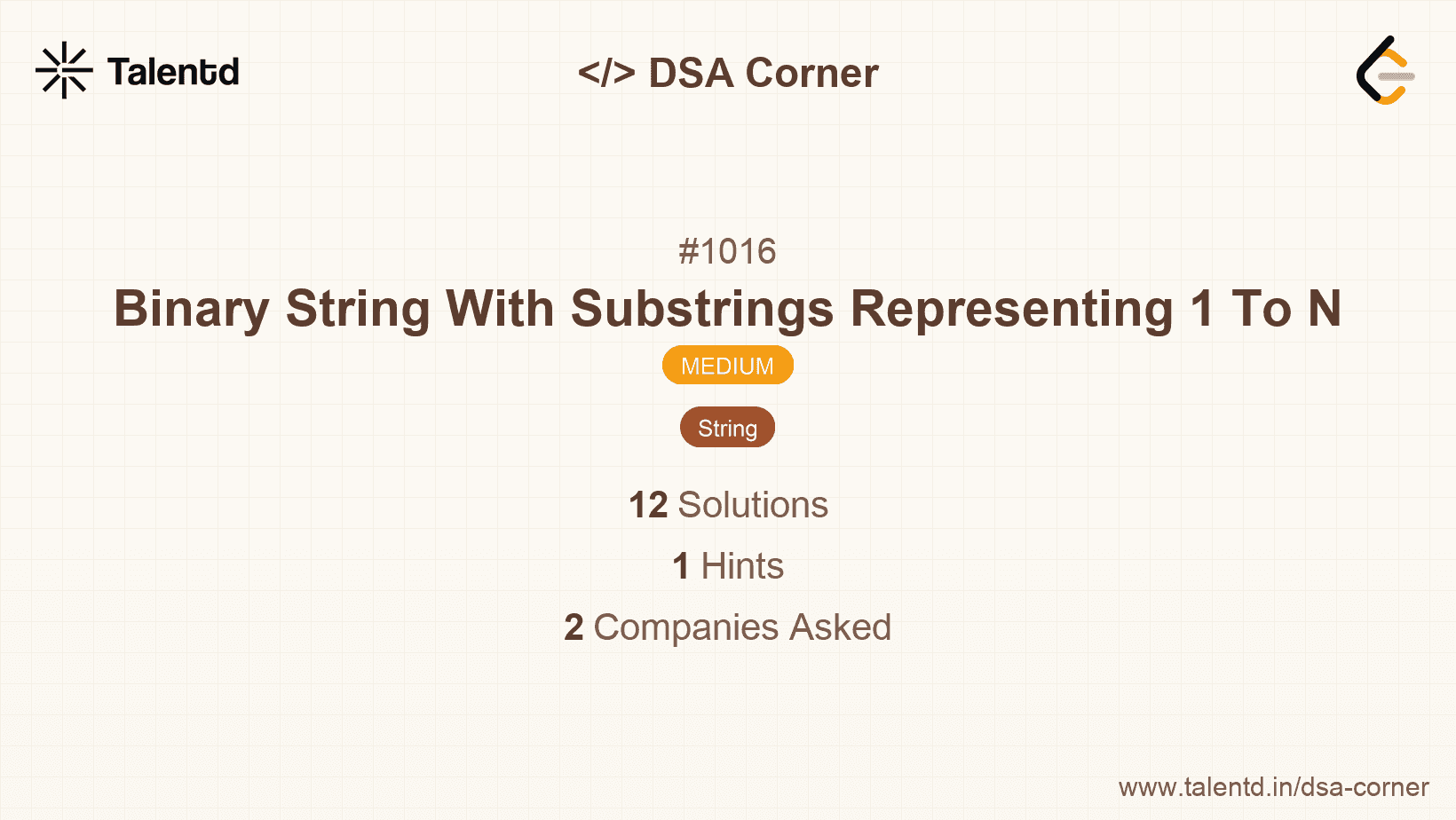 Problem visualization for Binary String With Substrings Representing 1 To N