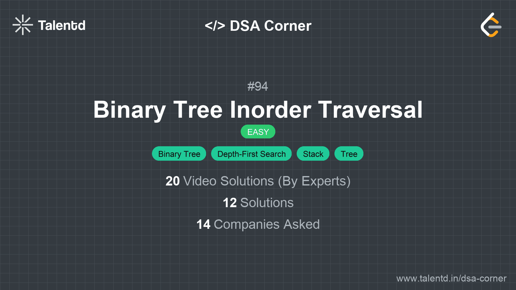 Problem visualization for Binary Tree Inorder Traversal