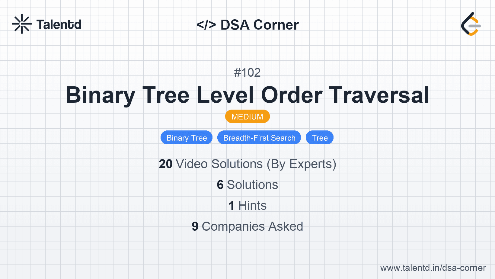 Problem visualization for Binary Tree Level Order Traversal