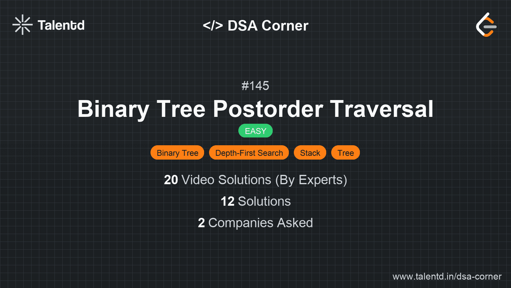 Problem visualization for Binary Tree Postorder Traversal