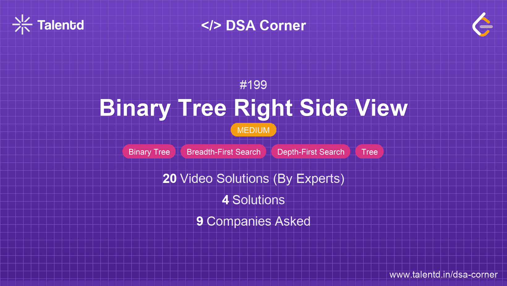 Problem visualization for Binary Tree Right Side View