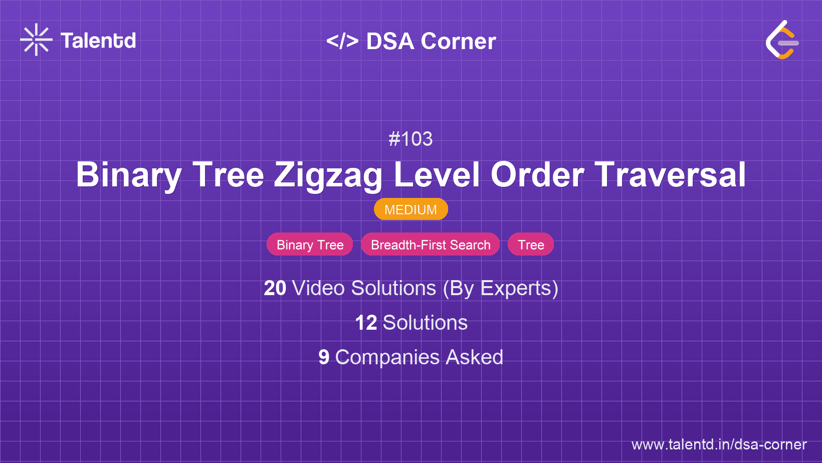 Problem visualization for Binary Tree Zigzag Level Order Traversal