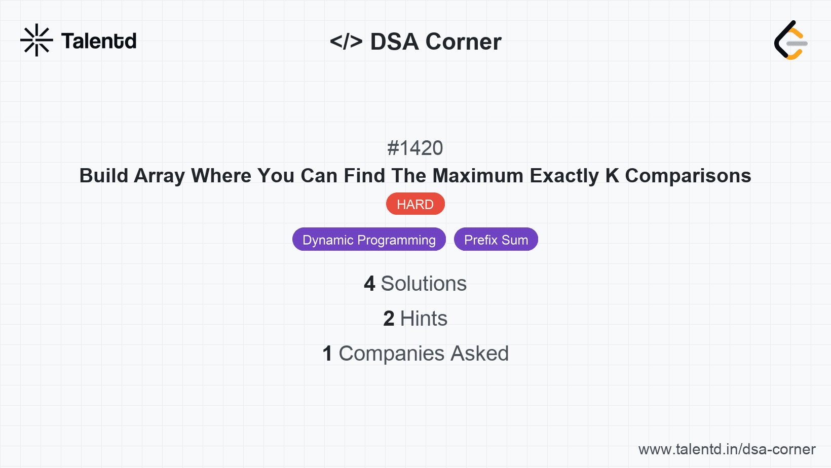 Problem visualization for Build Array Where You Can Find The Maximum Exactly K Comparisons