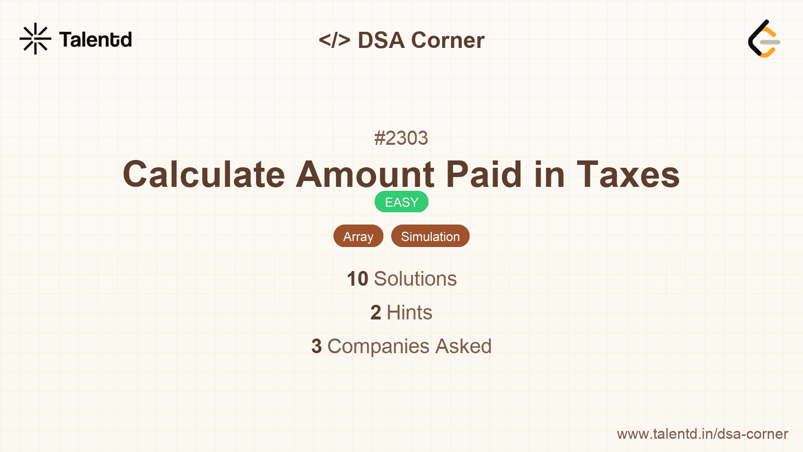 Problem visualization for Calculate Amount Paid in Taxes